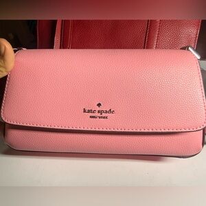 kate spade Pink Pebbled Leather Flap Crossbody